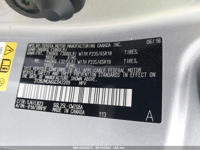 2T2BZMCA6GC042209 Lexus RX 350