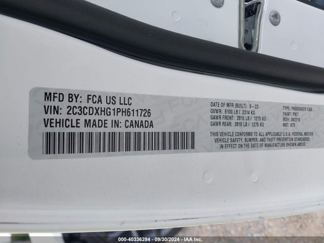 2C3CDXHG1PH611726 Dodge CHARGER GT