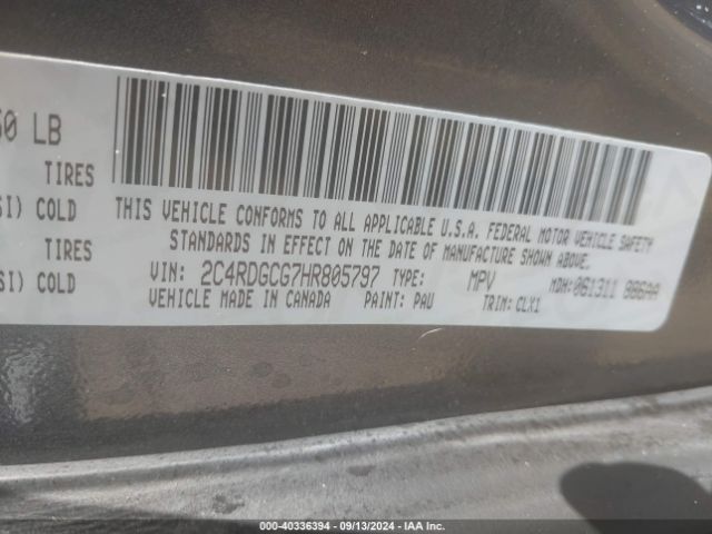 2C4RDGCG7HR805797 Dodge Grand Caravan Sxt