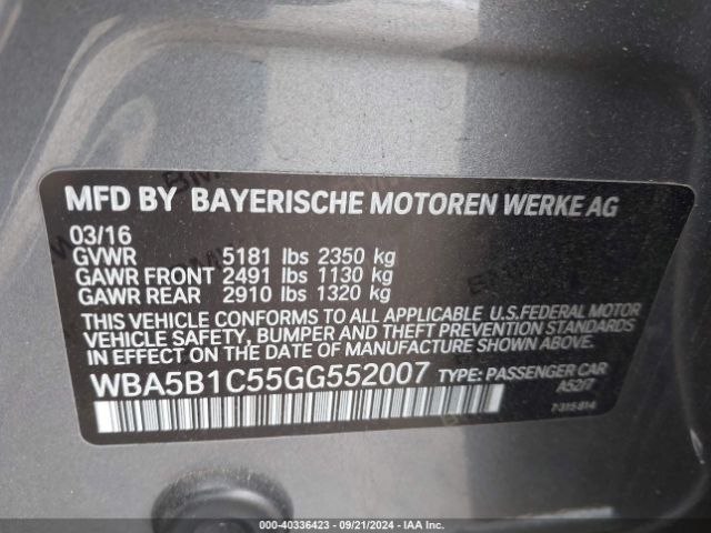 WBA5B1C55GG552007 BMW 535i