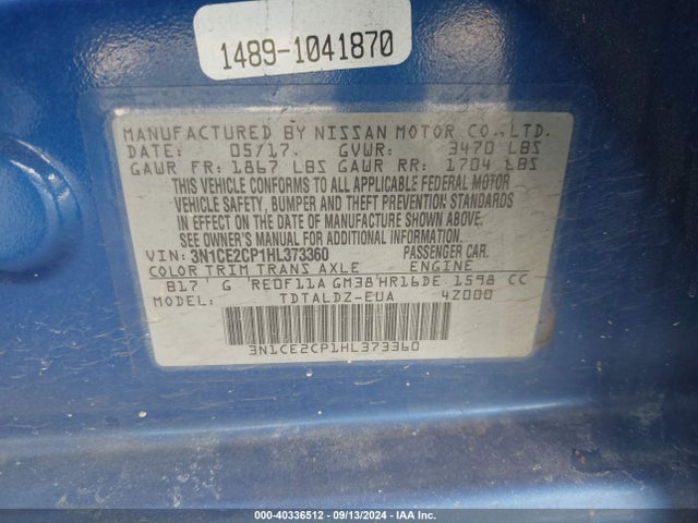 Nissan Versa Note Sv 2017 3N1CE2CP1HL373360 Image 9