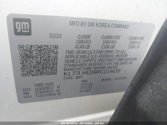 Chevrolet Trax Fwd Lt 2024 KL77LHE26RC214630 Image 9