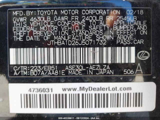 JTHBA1D26J5071732 Lexus IS 300