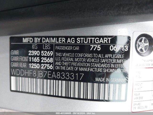 WDDHF8JB7EA833317 Mercedes-Benz E 350 4matic/e 350 Sport