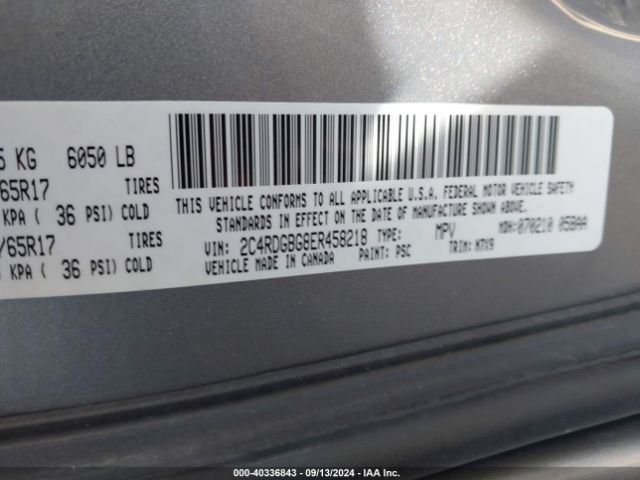 2C4RDGBG8ER458218 Dodge Grand Caravan Se 30th Anniversary