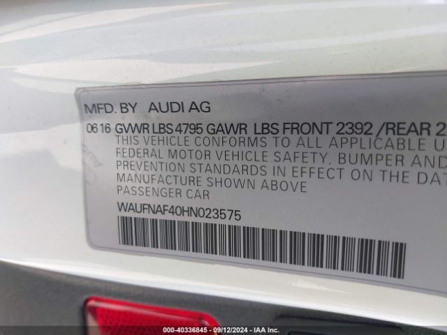 WAUFNAF40HN023575 Audi A4 2.0t Premium