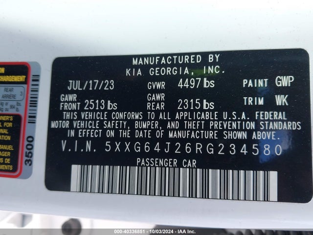 KIA K5 Gt-line 2024 5XXG64J26RG234580 Image 9