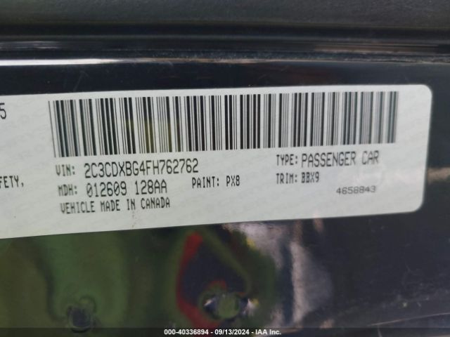 2C3CDXBG4FH762762 Dodge Charger Se
