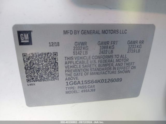 1G6A15S64K0126089 Cadillac CTS-V