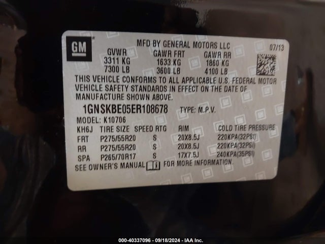 Chevrolet Tahoe Lt 2014 1GNSKBE05ER108678 Image 9