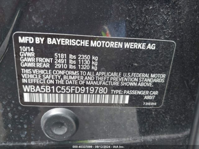 WBA5B1C55FD919780 BMW 535i