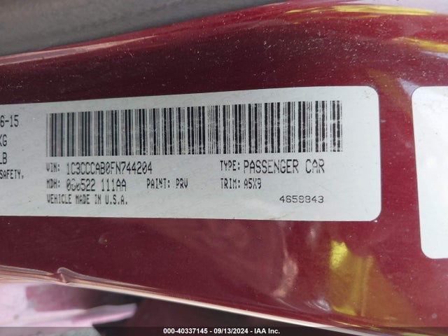 Chrysler 200 Limited 2015 1C3CCCAB0FN744204 Image 9