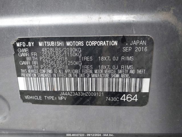 2017 MITSUBISHI OUTLANDER JA4AZ3A33HZ009121 Photo 8