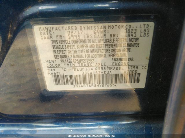 3N1AB7AP5HY272552 Nissan SENTRA S