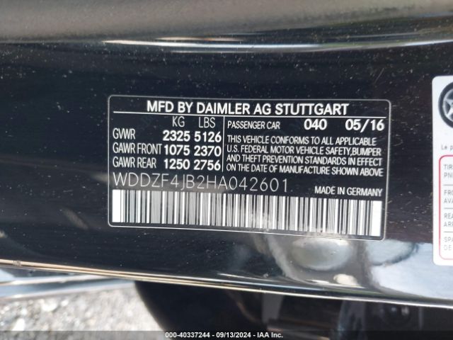 WDDZF4JB2HA042601 Mercedes-Benz E 300