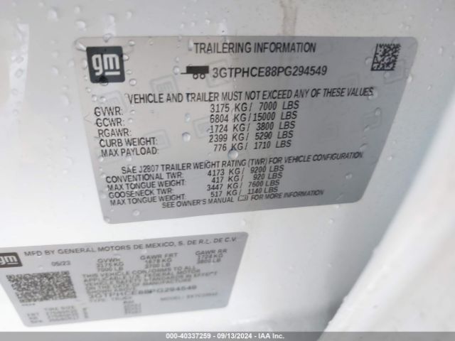 3GTPHCE88PG294549 GMC Sierra 1500 Elevation