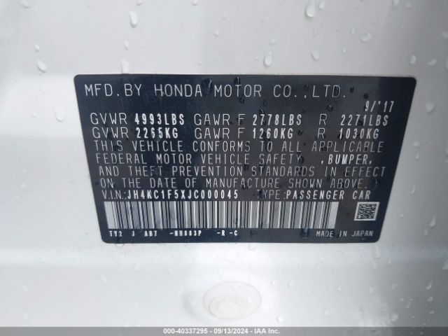 JH4KC1F5XJC000045 Acura RLX
