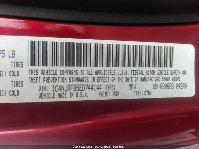 1C4NJRFB5ED744144 Jeep Patriot Latitude