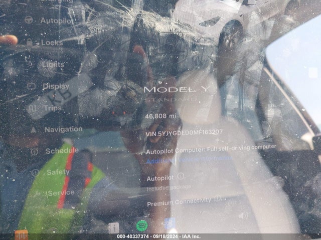 2021 TESLA MODEL Y 5YJYGDED0MF163207 Photo 6