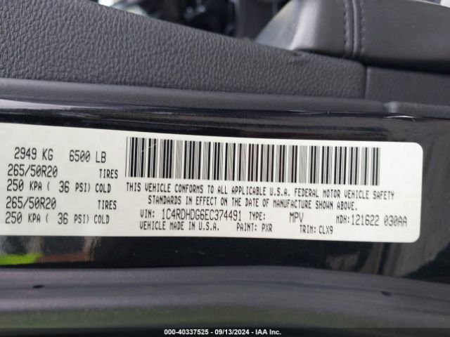 1C4RDHDG6EC374491 Dodge DURANGO LIMITED