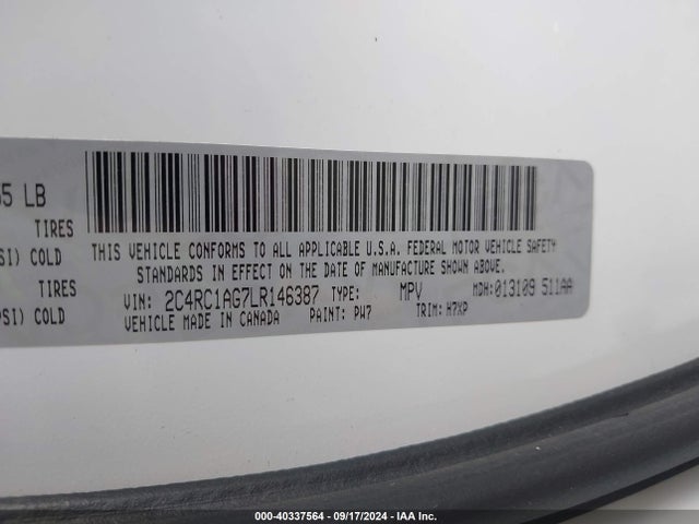 2C4RC1AG7LR146387 Chrysler Voyager L