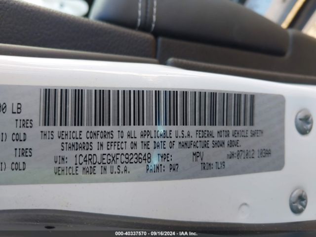 1C4RDJEGXFC923648 Dodge Durango Citadel