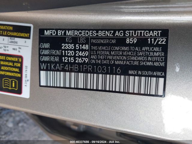 W1KAF4HB1PR103116 Mercedes-Benz C 300 4matic