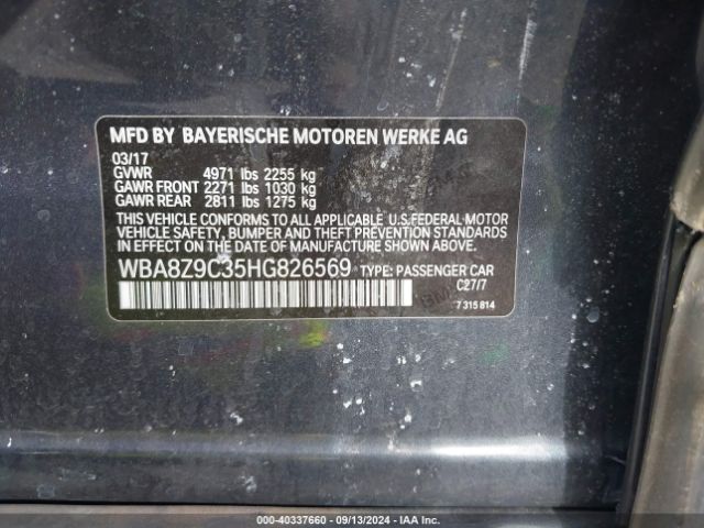 2017 BMW 330I GRAN TURISMO WBA8Z9C35HG826569 Photo 8