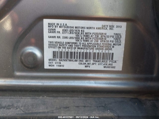 2014 MITSUBISHI OUTLANDER SPORT 4A4AP3AU2EE015069 Photo 8