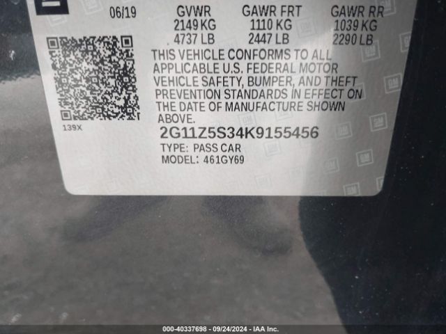 2G11Z5S34K9155456 Chevrolet IMPALA LT