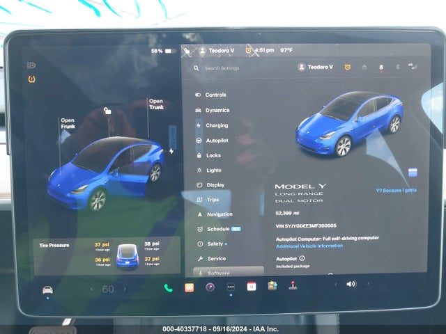 2021 TESLA MODEL Y 5YJYGDEE3MF300505 Photo 6