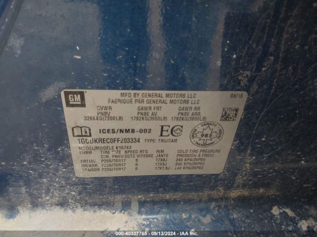 1GCUKREC0FF203334 Chevrolet Silverado 1500 1lt/2lt