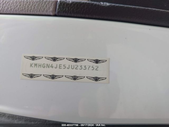 KMHGN4JE5JU233752 Genesis G80 3.8