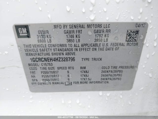 1GCRCNEH4HZ328796 Chevrolet Silverado 1500 Wt