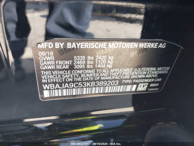 WBAJA9C53KB389203 BMW 530e Iperformance
