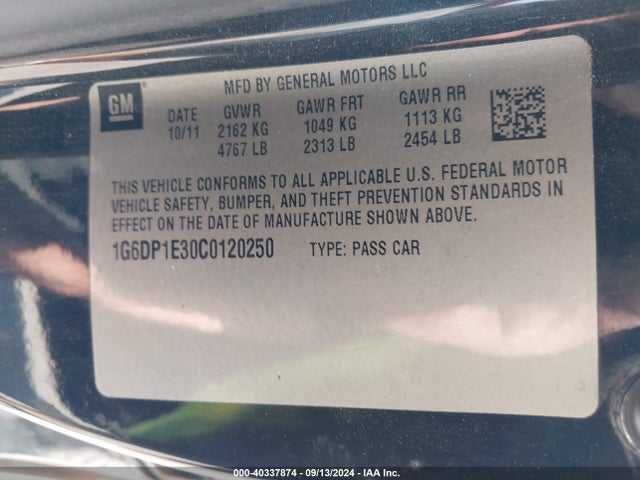 2012 CADILLAC CTS 1G6DP1E30C0120250 Photo 8