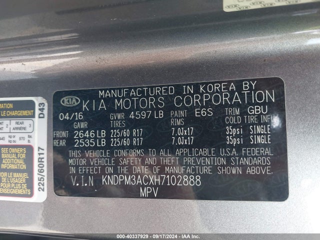 KIA Sportage Lx 2017 KNDPM3ACXH7102888 Image 9