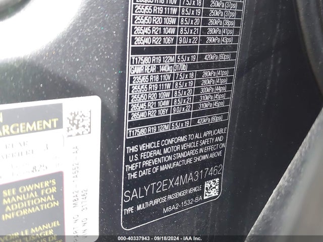 SALYT2EX4MA317462 Land Rover Range Rover Velar P250 R-dynamic S