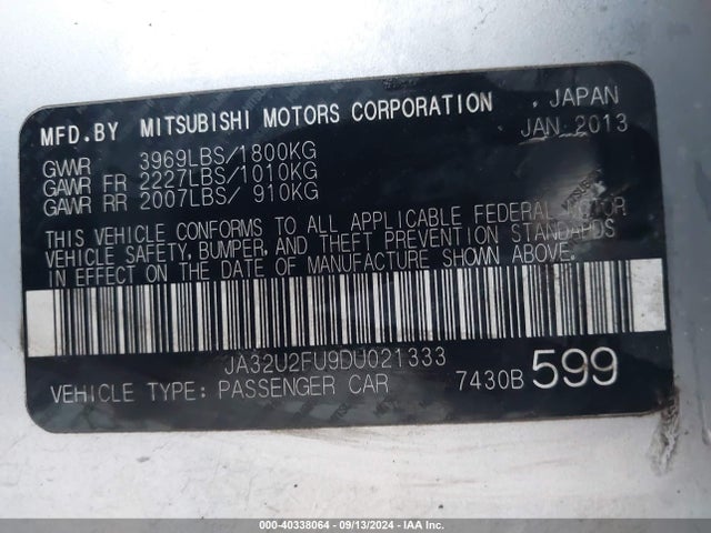 2013 MITSUBISHI LANCER JA32U2FU9DU021333 Photo 8