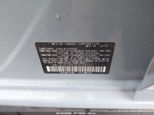 Subaru Crosstrek Premium 2020 JF2GTAPC0L8224727 Image 9