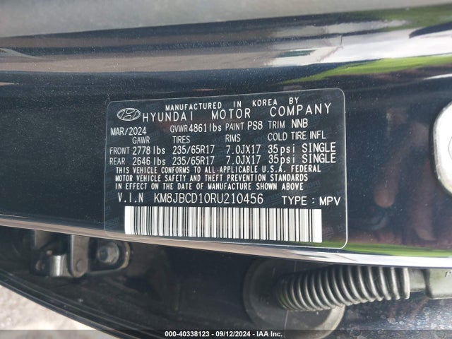 KM8JBCD10RU210456 Hyundai Tucson Hybrid Blue