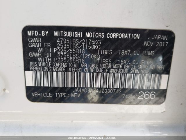 JA4AD3A34JZ030712 Mitsubishi Outlander Le