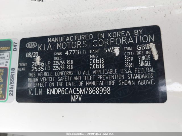 KNDP6CAC5M7868998 KIA SPORTAGE S