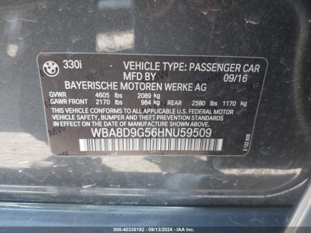 WBA8D9G56HNU59509 BMW 330i Xdrive