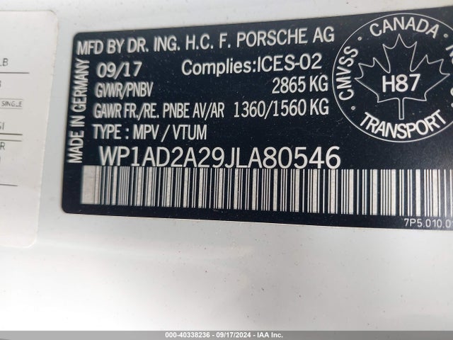 2018 PORSCHE CAYENNE WP1AD2A29JLA80546 Photo 8