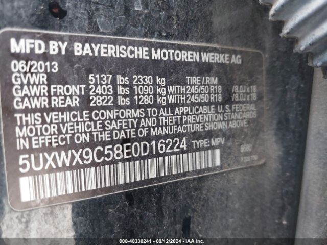 5UXWX9C58E0D16224 BMW X3 Xdrive28i