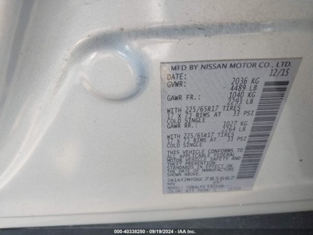 5N1AT2MT0GC785667 Nissan Rogue S/sl/sv