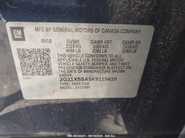 2G11X5SA5K9115410 Chevrolet IMPALA LS