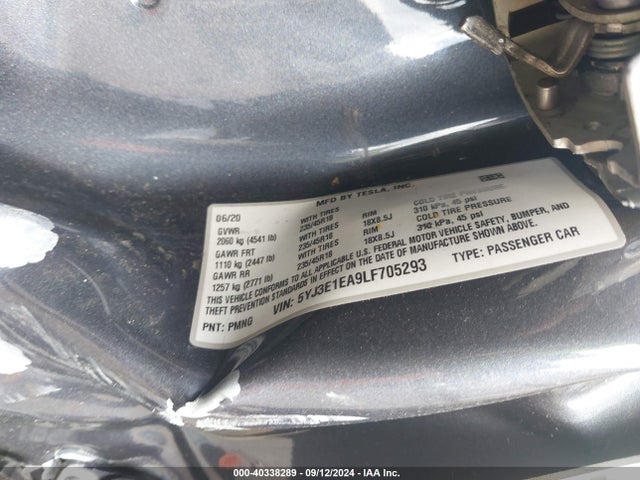 2020 TESLA MODEL 3 5YJ3E1EA9LF705293 Photo 8