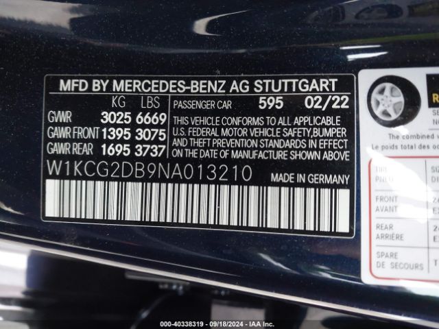 W1KCG2DB9NA013210 Mercedes-Benz EQS 450+